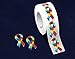 250 Small Autism Ribbon Stickers with Puzzle Pattern - Roll of Asperger’s Autism Awareness Stickers - Perfect for Events, and Fundraising