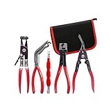 Sakerplus Professional Hose Clamp Kit, Pliers Set - Complete Fuel Line Tool Kit with Hose Removal Pliers & Clip Tools for Automotive Maintenance (5 in 1 Set)