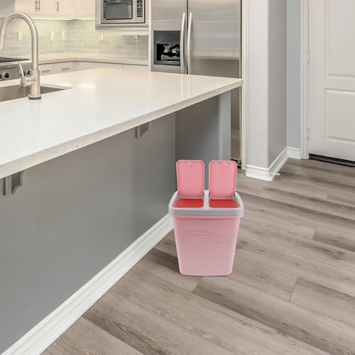 Caneca de basura doble compartimento rosa VOSAREA miniatura 6
