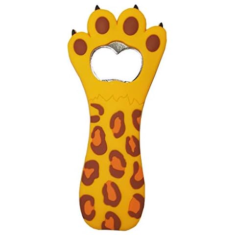 QAZSE Glass Bottle Opener Magnetic Cute Cartoon Cat and Bear Paw Shaped Design Beer Opener Fridge Magnet Funny Gifts, for Bar, Restaurant, Cafe, Kitchen Style01 Cover