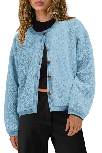 Image of Yanekop Womens Sherpa Jacket Button Down Fleece Winter Coat Fuzzy Jackets Chunky Cardigan Sweaters Open Knit Sweater