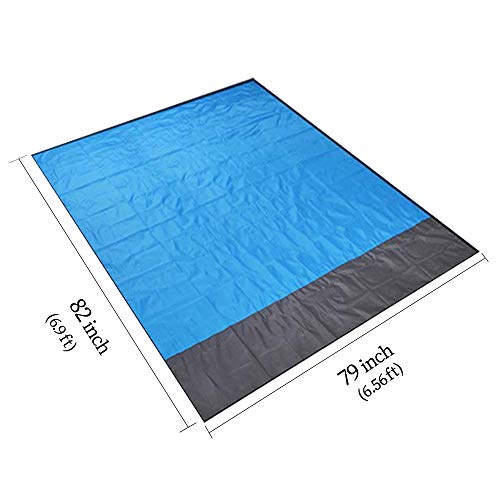 Mumu Sugar Sand Free Beach Mat Oversized 82" X79" Sand Proof Beach Blanket Outdoor Picnic Mat for Travel, Camping, Hiking and Music Festivals-Lightweight Quick Drying Heat Resistant
