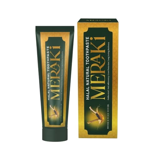 Meraki Halal Natural Toothpaste with Miswak & Black Seed Oil 120 Gram Antibacterial Fluoride-Free Natural Oral Care