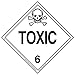Placard, 10-3/4inx10-3/4in, Toxic, White