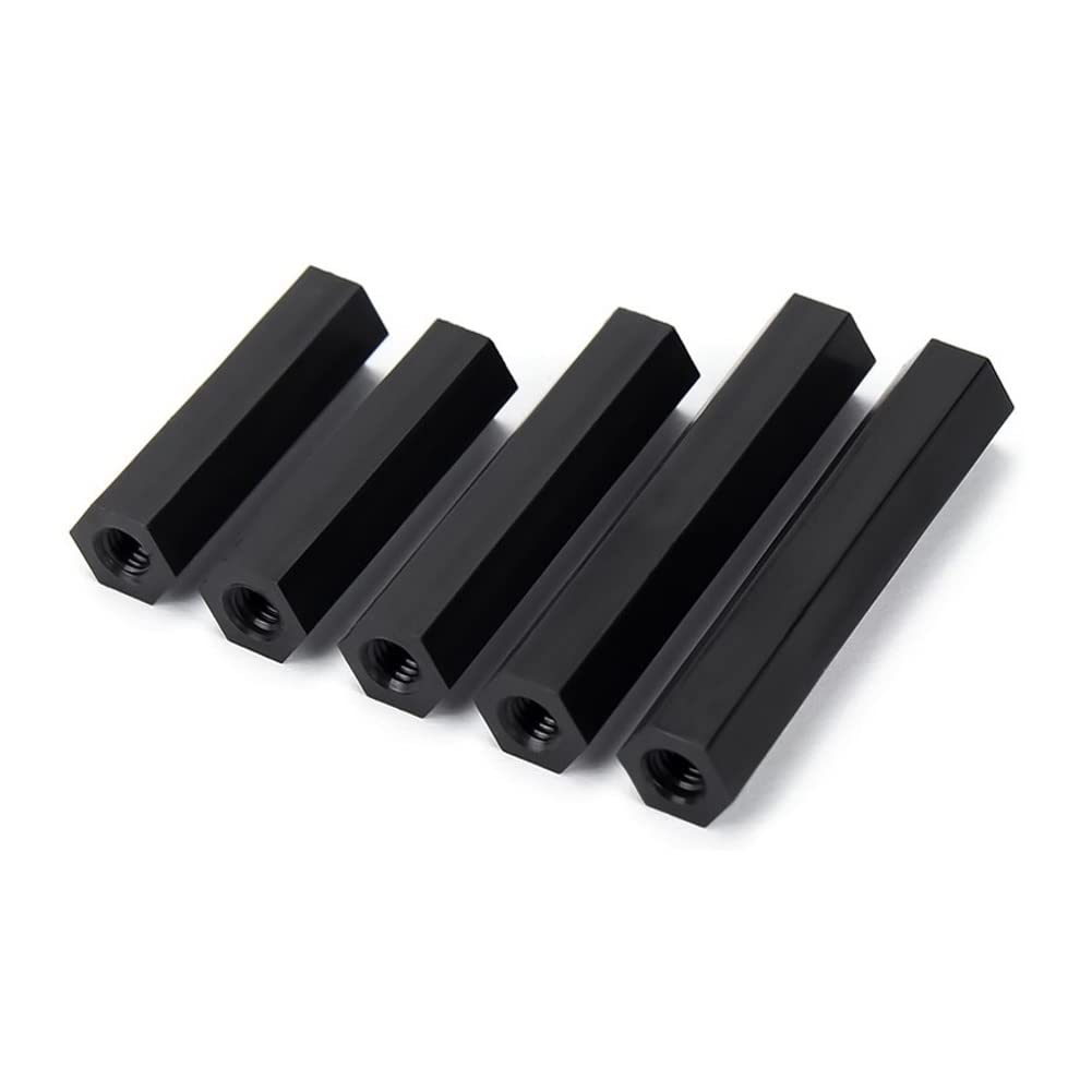 FEEIMOL Female Hex Spacer Standoff Black Nylon Hex Standoff Bolts Nuts M4x25mm (20 pcs)