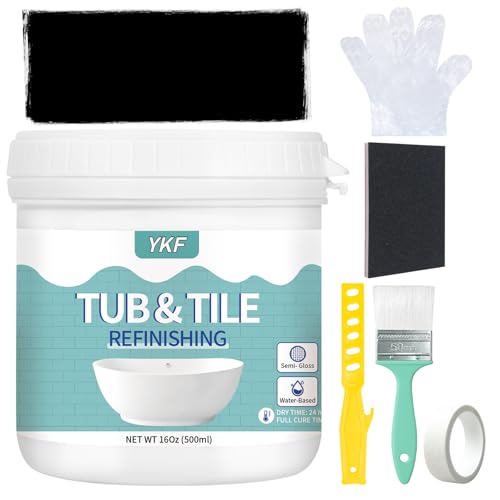 YKF Tub & Tile Refinishing Kit, 16oz, Black