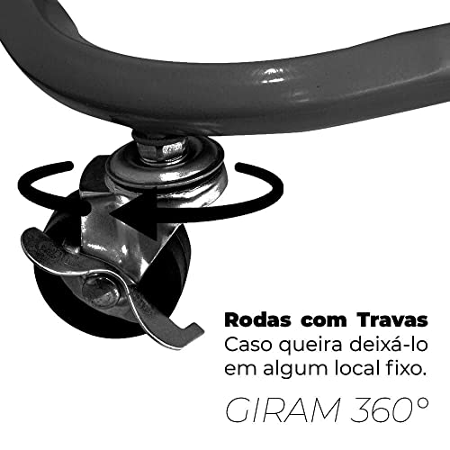 Carrinho Multiuso, 43 X 30 X 7.5 Cm, Preto, Casambiente