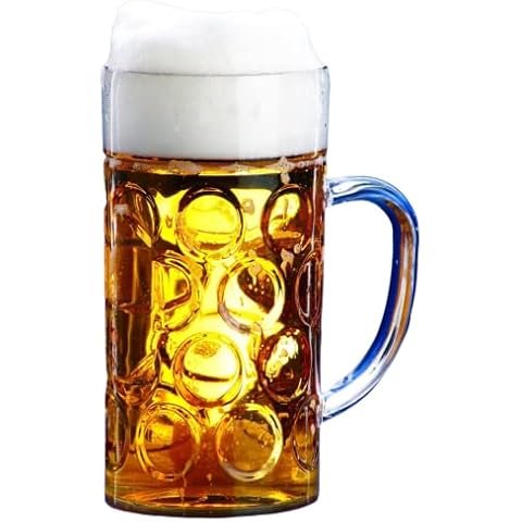 AIOS Schorm Oktoberfest 2 Pint Beer Stein. Made from Virtually Unbreakable SAN so Much Safer Than Glass Cover