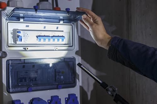 Brennenstuhl Akku LED Handllampe HL 400 AC/LED Werkstattlampe mit integriertem Akku (400lm, 3 individuell schaltbare Lichtquellen, zusammenklappbar, Leuchtdauer max. 6h, inkl. USB C Ladekabel)