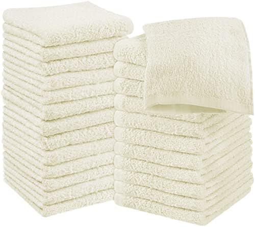 Utopia Towels - Cotton Washcloths Set - 30 x 30 cm, White - 100% Ring Spun Cotton, Premium Quality Flannel Face Cloths, Highly Absorbent and Soft Feel Fingertip Towels (60-Pack, White)