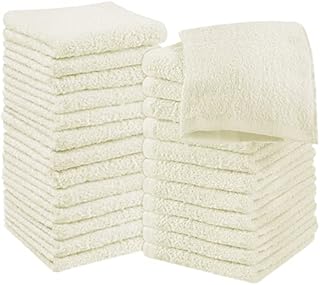Utopia Towels Cotton Washcloths Set - Pack of 24-100% Ring Spun Cotton, Premium Quality Flannel Face Cloths, Highly Absorbent and Soft Feel Fingertip Towels (24 Pack, Mustard)