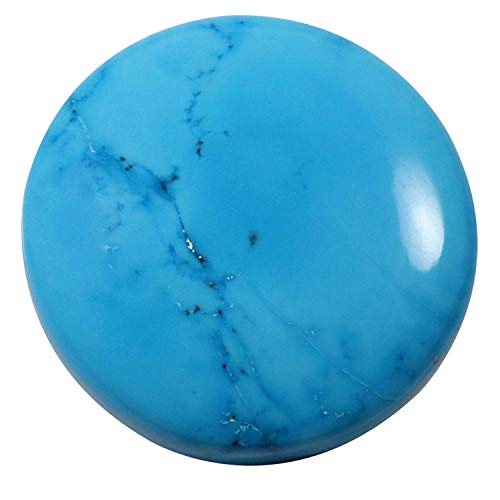 Magnésite traitée turquoise cabochon rond de 41,15 carats pour création de bijoux uniques Qu28