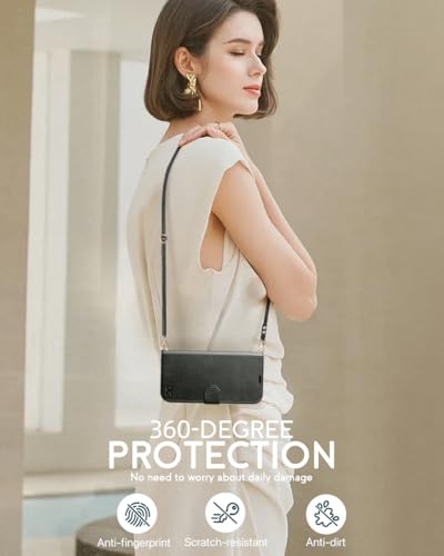 OCASE for iPhone 16 Plus Wallet Case, PU Leather Crossbody Phone Case with Removable Shoulder Strap, Kickstand, RFID Blocking Card Slots, Flip Folio Phone Cover 6.7 Inch 2024, Graphite - image 7