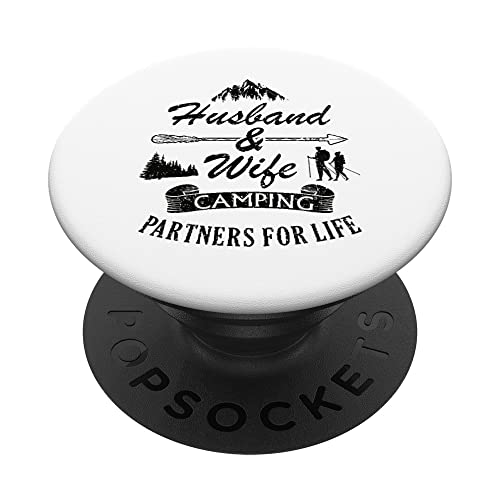 Marido Y Esposa Acampar Partners For Life Funny Campers PopSockets PopGrip Intercambiable