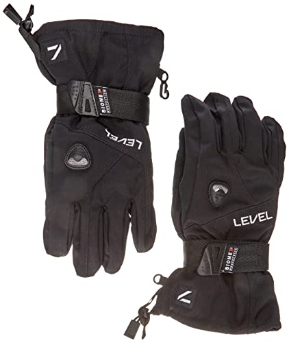 Level Fly Junior Youth Snowboard Gloves with Wrist Guards, BioMex, Kevlar Palms, Fleece Removable Liner