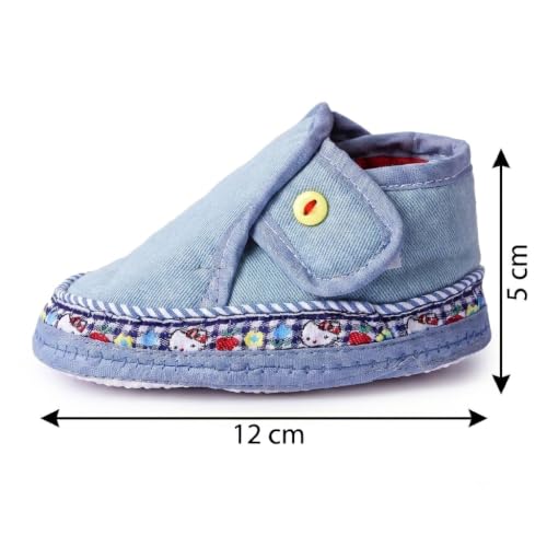 Image of Butterthief Unisex Baby Prewalking Shoes for Newborn Boys & Girls | Soft Sole Infant Bootie with Anti-Slip Bottom | Lightweight Cotton Footwear Early Walker Shoes (6-9 Months, 12 CM)