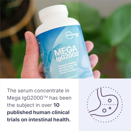 Microbiome Labs Mega IgG2000 Capsules - Dairy Free Bovine Colostrum Supplement Alternative - Immunoglobulin Supplement from Bovine Serum to Support Digestive Health (120 Capsules) - Image 5