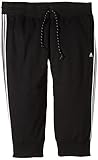 Figurnahe Passform adidas Damen Sporthose Essentials 3-Stripes 3/4, Black/White, S