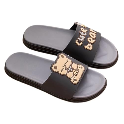 Sandals Women Bubble Tea Bear Slippers for Couple Cute Y2k Kawaii Aesthetic Sandals Shower Slippers Shower Flip Flops Women Flats Indoor Outdoor Beach Travel Pool