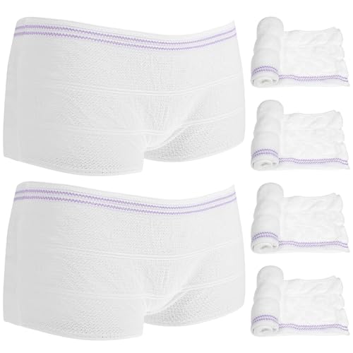 Artibetter 6pcs Fix Reusable Net Pants 6pcs Washable Mesh Pants Breathable Incontinence Pads Briefs for Woman Man L