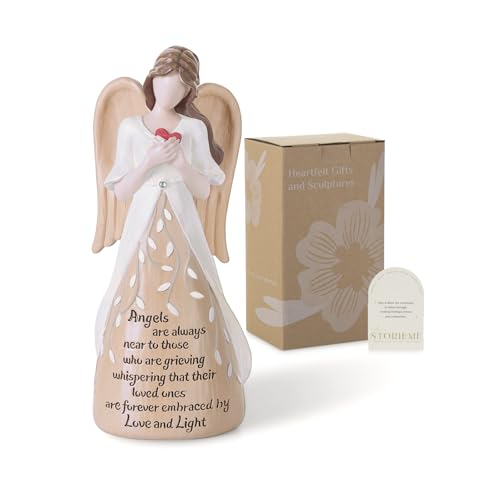 Sympathy Gift for Loss of Loved One: Sentimental Remembrance Memorial Gift with Thoughtful Words - Hand-Painted Guardian Angel Figurine for Home Decor