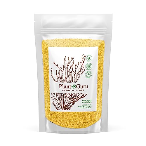 Candelilla Wax Pellets 1lb. 100% Pure Natual Food Grade Vegan Wax For DYI Lip Balm Soap and Candle Making Creams and Lotions. Great For Skin Face and Hair applications. Beeswax Alternative