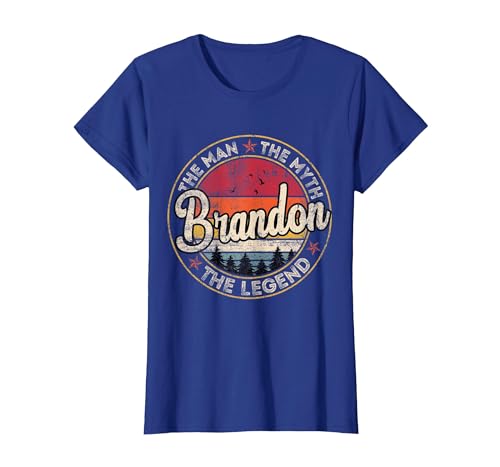Brandon The Man The Myth The Legend Personalized Name T-Shirt, Women, Royal Blue, XX-Large