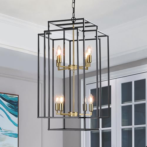 Wahome-Smart Stylish Industrial Farmhouse 8-Lights Pendant Chandelier with Adjustable Height,