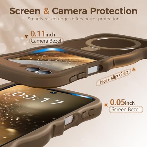 Image of Cute Wavy Magnetic Stand Case for Galaxy Z Flip 6 /5 Fit for MagSafe