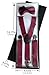 WDSKY Men's Suspenders and Bow Tie Set Adjustable with Heart Clips 47 Inches Burgundy
