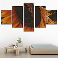 SIGNWIN 5 Panel Canvas Wall Art Botanical Chic Closeup Expressive Multicolor Photography Realism Ultra for Home Decorations Ready to Hang - 60
