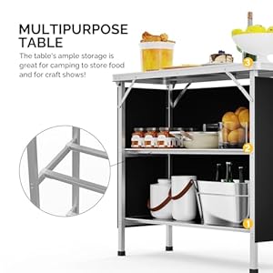 Vingliportablebartable3tiershelvesmobilebartableforeventspartycampingpicnictradeshowindoorwithblackskirt39lx34h Urban Country Home Decor Vingli portable bar table 3 tier shelves mobile bar table for events party camping picnic tradeshow indoor with black skirt 39 l x 34 h urban country home decor