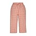 AKTCVVJ Womens Capri Pants Casual Linen Plaid Capris Loose Fit Drawstring Waist Capri Summer Vacation Pant with Pockets Orange