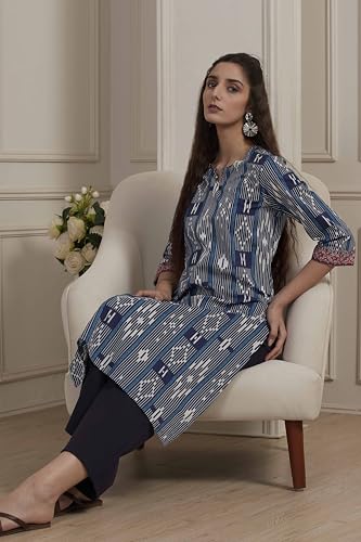 Image of BIBA Women Cotton Printed Straight Kurta