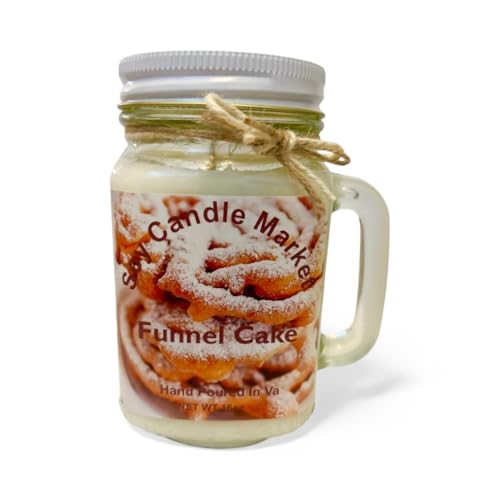 Soy Scented Candles | Handmade & Highly Aromatic Candles Burns Upto 85 Hours in Glass Jar - Perfect for Home Decor, Wedding, Birthday, Dinner (Funnel Cake, 16 oz)