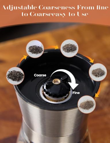 Image of ELEGAR Big Pepper Grinder or Salt Grinder, Best Spice Mill with Ceramic Blades, Adjustable Coarseness Professional Grade Heavy Duty High Output Pepper Mill (mini paperr Mill)