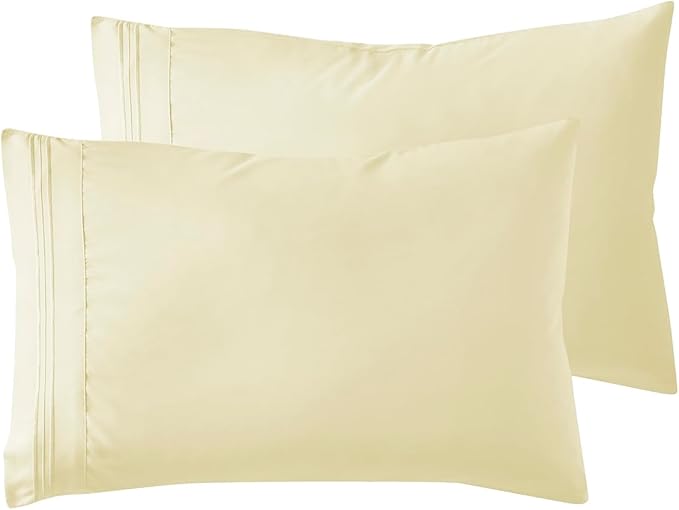 Nestl Ivory Pillow Cases Queen Size Set of 2, Soft Queen