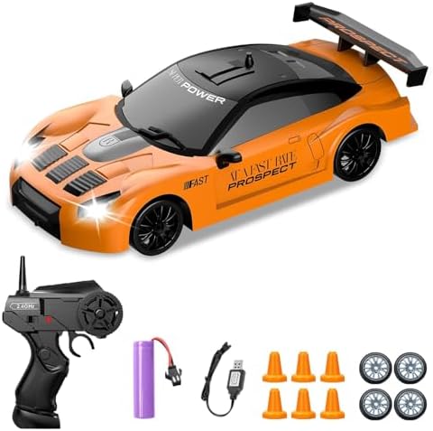 codally 1:24 RC Drift Car – 4WD 20 Km/h High-Speed Remote Control Car with LED Lights, Racing & Drifting Wheels, Rechargeable Battery – Toy Gift for Boys,Girls White (Multi Colour (as per Stock))