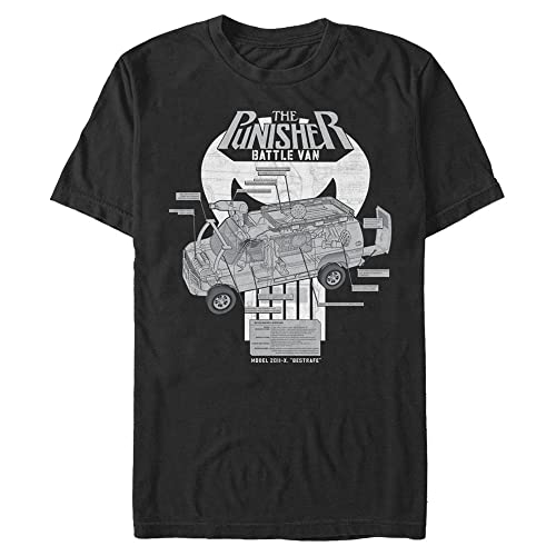 T-Shirt Marvel Combat Van Noir 5XL en Textile Haute Qualité