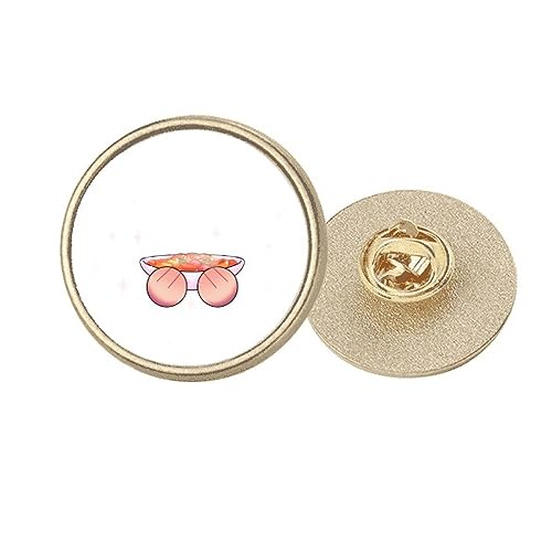 Broche ronde en métal doré Curry Food taille M contre les tables ternes