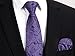 Enlision Ties for Men Paisely Floral Mens Ties and Pocket Square Cufflinks Set Formal Purple Paisley Tie Set Classic Business Necktie for Party Wedding