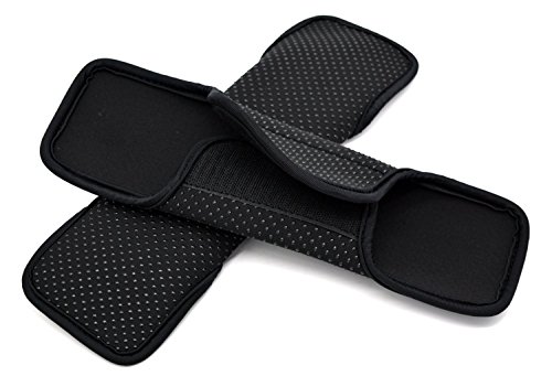 Wanty 1 Pair Black Color Neoprene Multipurpose Comfort Shoulder Strap Pads Shoulder Cushion Pad Protector for Backpack Rucksack/Travel Bag/Car Seat Belts Protect Pads (Neoprene black)