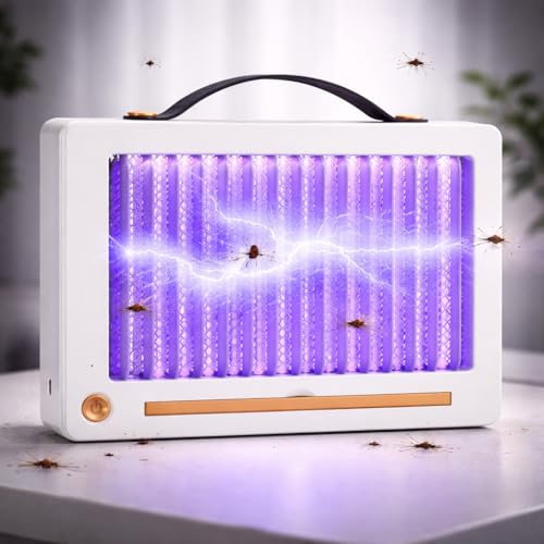 Image of Electric Mosquito Killer, Fly Insect Killer Machine, Insect Bug Zapper,Fly Catcher and Trap Killer LED Lamp for Restaurants,Home,Office,Bedroom-Rechargeable Night Lamp (White-Aspect)