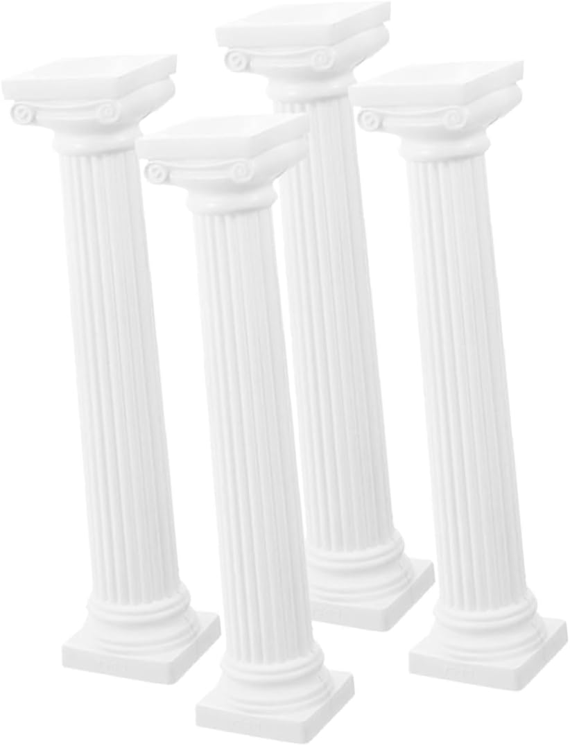 16pcs Roman Pillar Statues for Table Decor Mini House Landscaping for Weddings and Photography Versatile White for Indoor and Outdoor Use