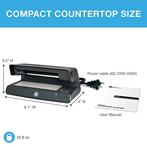 Safescan 70 Uv Counterfeit Bill Detector, Small Footprint, Lightweight, Great For Bills, Ids, Credit Cards, Suits All Currencies, Powerful 9W Uv Light, White Light, Ce Certified, 3-Year Warranty #TOP4