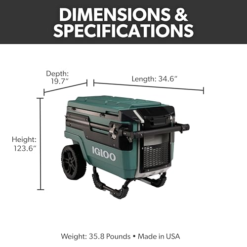 igloo trailmate journey 70qt wheeled cooler insulated hard shell ice chest
