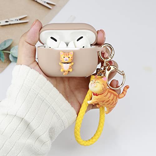 Wonhibo Cute Orange Cat Airpods Pro Case, Kawaii Animal Kitten Cover For Apple Airpod Pro 2019 With Keychain #TOP2