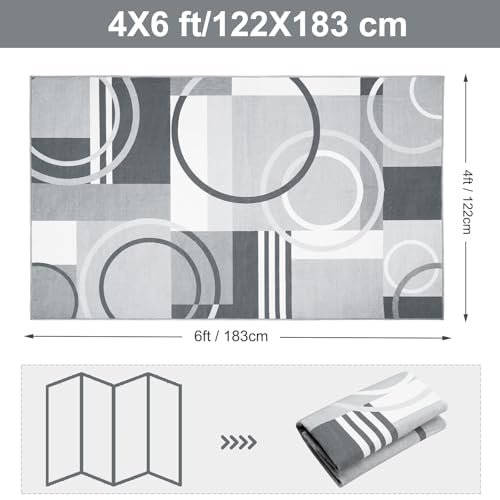 Tapete decorativo gris geométrico 122x183 cm miniatura 2
