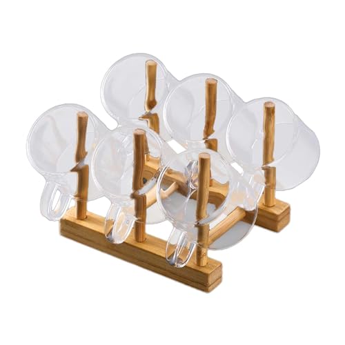 Lot de 6 tasses à café en verre transparent avec support/tasse à expresso pour le matin et le lait/pour comptoir de cuisine