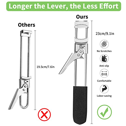 Jar Opener For Weak Hands, Jar Lid Opener For Senior Arthritis, Adjustable Stainless Steel Bottle Open Tool+Rubber Gripper Pad, Longer Handheld Canning Jar Opener Effortless For Any-Size Caps… #TOP1